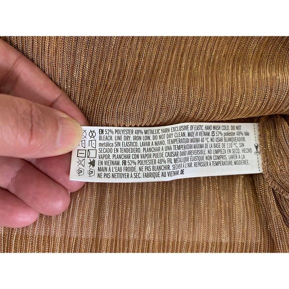 NWOT Forever 21 Rare Shimmery Rose Gold Off Shoulder Glam Disco Top Size Medium - Picture 7 of 12